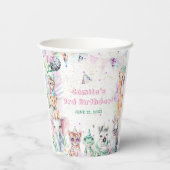 Safari Dieren Meisje Verjaardag Papieren Bekers (Achterkant)