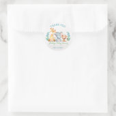 Safari Dieren met Aap Baby shower Sticker (Tas)