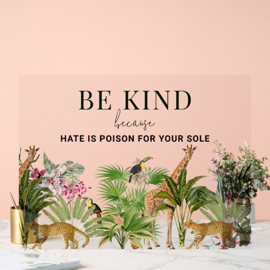 Safari Dieren met Inspirerend quote Acryl Bord (Huwelijk)