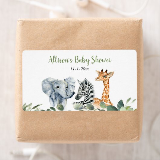 Safari dieren mini-waterfles of champagne etiket (Insitu)