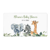 Safari dieren mini-waterfles of champagne etiket (Voorkant)