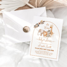 Safari Dieren Minimalistisch Eenvoudig Baby shower