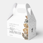 Safari Dieren Modern Baby shower Bedankdoosjes (Achterkant)