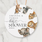 Safari Dieren Modern Baby shower Bedankjes Labels (Achterkant)