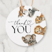 Safari Dieren Modern Baby shower Bedankjes Labels (Voorkant)