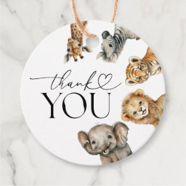 Safari Dieren Modern Baby shower Bedankjes Labels