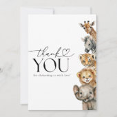 Safari Dieren Modern Baby shower Bedankkaart (Voorkant)