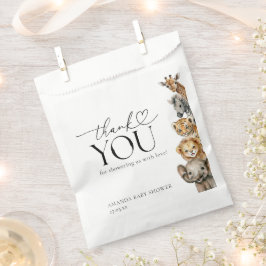 Safari Dieren Modern Baby shower Bedankzakje