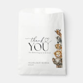 Safari Dieren Modern Baby shower Bedankzakje (Voorkant)