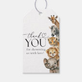 Safari Dieren Modern Baby shower Cadeaulabel (Voorkant)