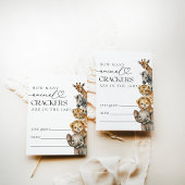 Safari Dieren Modern Baby shower Guesses Spel Informatiekaartje