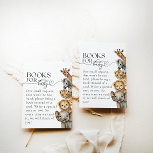Safari Dieren Modern Baby shower Informatiekaartje