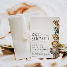 Safari Dieren Modern Baby shower