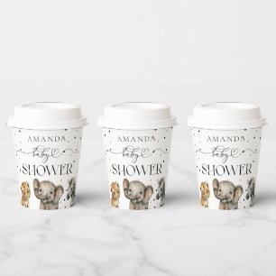 Safari Dieren Modern Baby shower Papieren Bekers