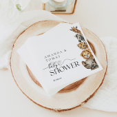 Safari Dieren Modern Baby shower QR-code Servet
