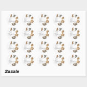Safari Dieren Modern Baby shower Ronde Sticker (Vel)
