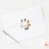 Safari Dieren Modern Baby shower Ronde Sticker (Envelop)