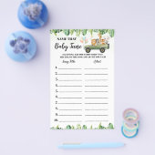 Safari Dieren Naam Baby Tune Shower Game-kaart Flyer (Enkel)