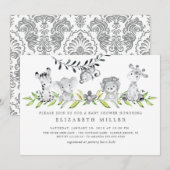 Safari Dieren Neutraal Baby shower Uitnodiging (Voorkant / Achterkant)