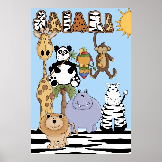 Safari Dieren Nursery Poster (Voorkant)