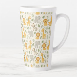Safari dieren nursery print latte mok