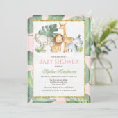 Safari Dieren Oerwoud Dieren Baby shower Kaart (Staand voorkant)
