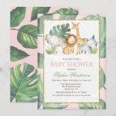 Safari Dieren Oerwoud Dieren Baby shower Kaart (Voorkant / Achterkant)