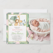 Safari Dieren Oerwoud Dieren Doop Uitnodiging (Voorkant)