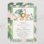 Safari Dieren Oerwoud Dieren Doop Uitnodiging (Voorkant / Achterkant)