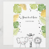 Safari Dieren Oerwoud dierentuin Plaats kaart Wild (Voorkant / Achterkant)