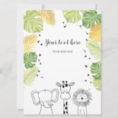 Safari Dieren Oerwoud dierentuin Plaats kaart Wild (Voorkant)