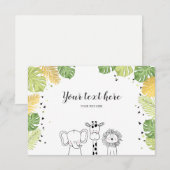 Safari Dieren Oerwoud dierentuin Plaats kaart Wild (Voorkant / Achterkant)