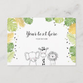 Safari Dieren Oerwoud dierentuin Plaats kaart Wild (Voorkant)