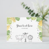 Safari Dieren Oerwoud dierentuin Plaats kaart Wild (Staand voorkant)