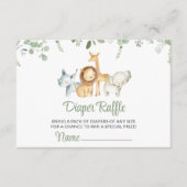 Safari Dieren, Oerwoud, Groen, Luier Raffle Informatiekaartje (Voorkant)