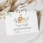 Safari Dieren, Oerwoud, Groen, Luier Raffle Informatiekaartje