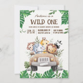 Safari Dieren Oerwoud Party Uitnodiging (Voorkant)