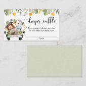 Safari dieren oerwoud thema luier loterij kaarten (Voorkant / Achterkant)