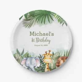 Safari Dieren Oerwoud Verjaardag Gepersonaliseerd  Papieren Bordje
