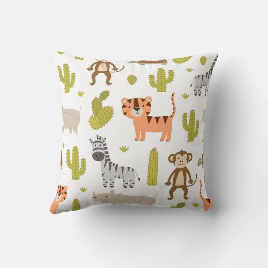 Safari dieren Oerwoud Wild Nursery decor Kussen (Achterkant)