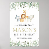 Safari Dieren, Oerwoud, Wild One, Verjaardag Welko Poster (Voorkant)