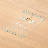 Safari Dieren, Oerwoud, Wilde, Eerste Verjaardag Acryl Uitnodigingen (Laagn)