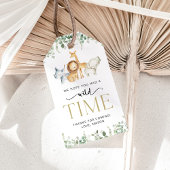 Safari Dieren, Oerwoud, Wilde, Eerste Verjaardag Cadeaulabel