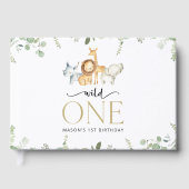 Safari Dieren, Oerwoud, Wilde, Eerste Verjaardag Gastenboek (Voorkant)