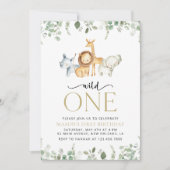 Safari Dieren, Oerwoud, Wilde, Eerste Verjaardag Kaart (Voorkant)