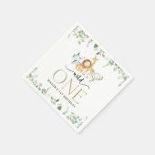 Safari Dieren, Oerwoud, Wilde, Eerste Verjaardag Servet (Hoek)