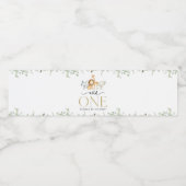 Safari Dieren, Oerwoud, Wilde, Eerste Verjaardag Waterfles Etiket (Enkel label)