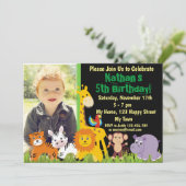 Safari-dieren Oerwouden verjaardagsuitnodiging Kaart (Staand voorkant)