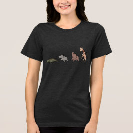Safari Dieren (Olifant, Giraffe, Krokodil & Neusho Tri-Blend Shirt