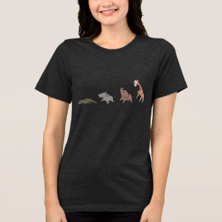 Safari Dieren (Olifant, Giraffe, Krokodil & Neusho Tri-Blend Shirt